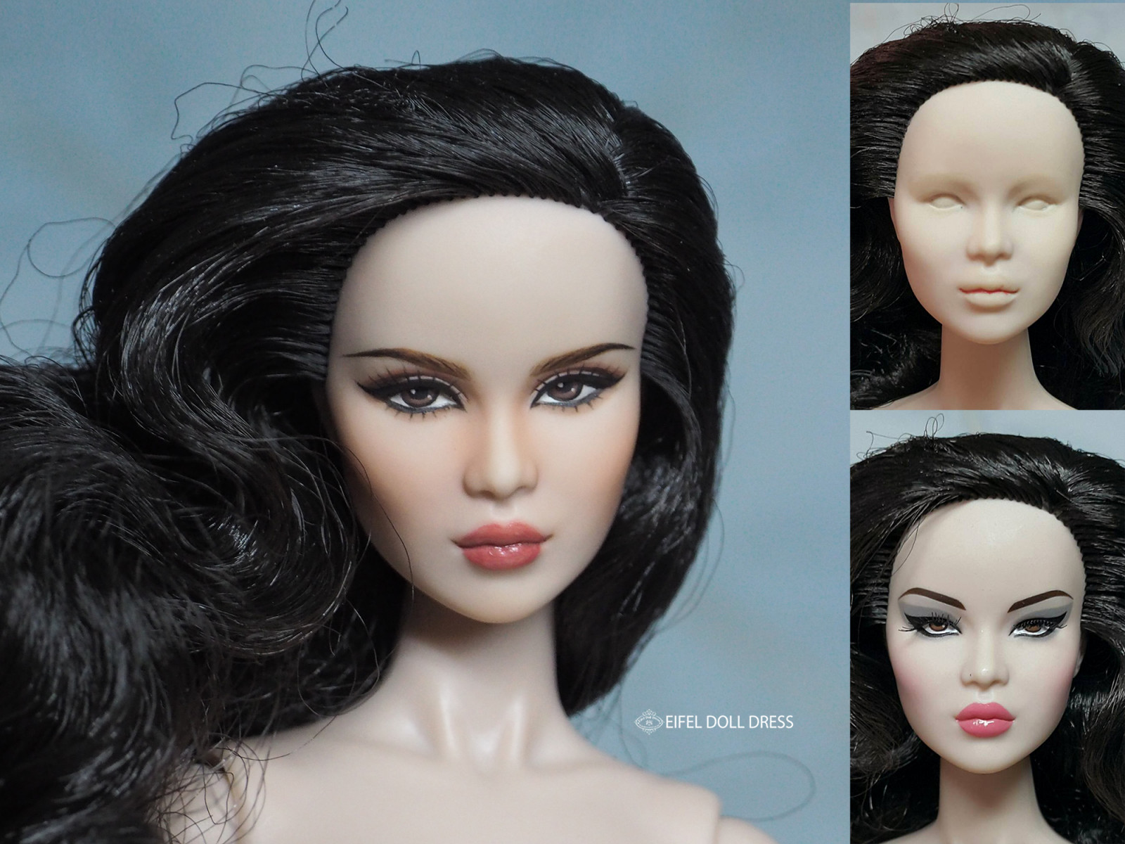 panenka, obočí, krása, čelo, černé vlasy, Barbie, řasa, dívka, hnědé vlasy