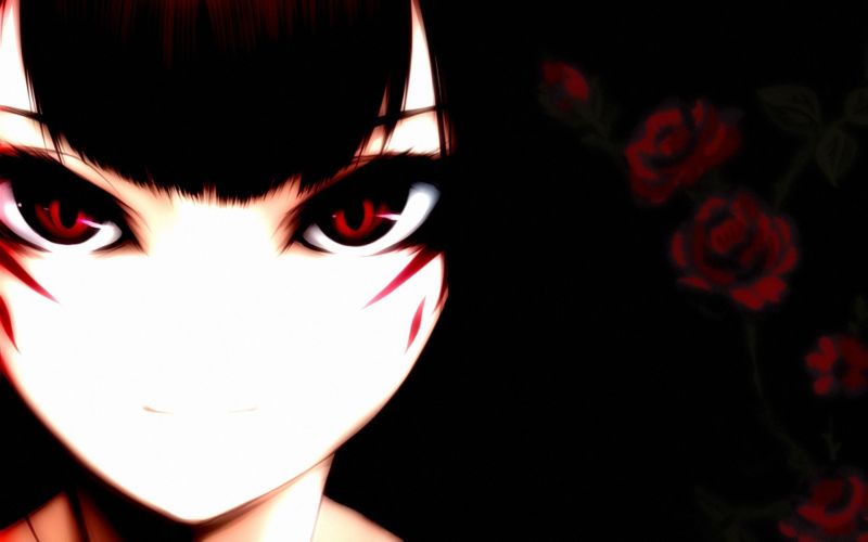 аниме,Аниме девушки,Beatmania,Красный,красные глаза,Роза