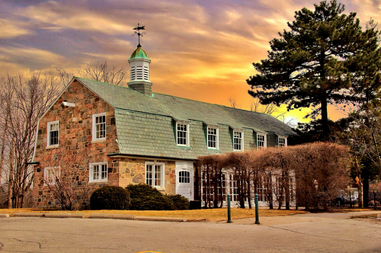 Wallpaper street, travel, winter, sky, house, Toronto, Ontario