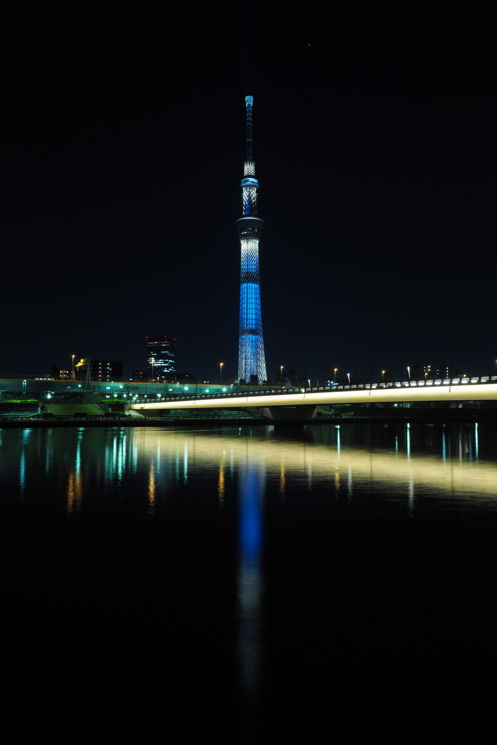 Japan, by, bybilledet, nat, arkitektur, afspejling, skyline, skyskraber, aften, tårn, bro, horisont, skumring, Pen, Tokyo, Olympus, Jp, Skytree, lys, belyst, belysning, mørke, iki, milepæl, Tokyo Skytree, 12mmf20, mzuiko, penf, ZUIKO, mzuikodigitaled12mmf20, Sakurabashi, atmosfære af jord