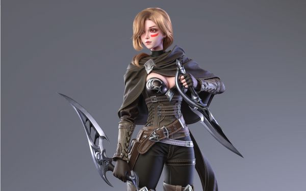 CGI,women,cavan,blonde,face paint,cowl
