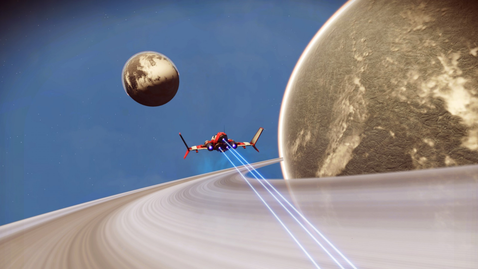 Žádný člověk se Sky, videohry, Snímek obrazovky, planeta, planetární prstence, kosmická loď, prostor