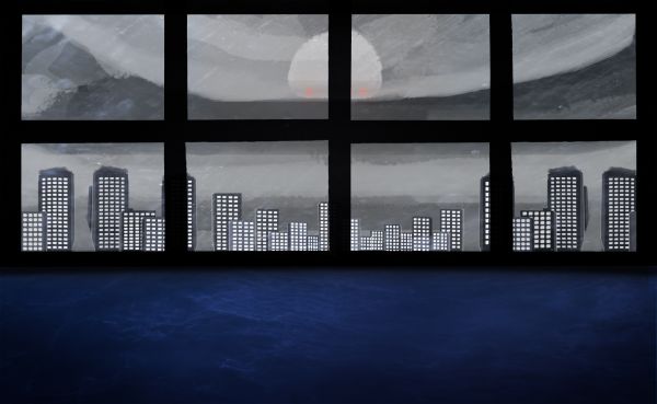 building,architecture,digital art,view from window