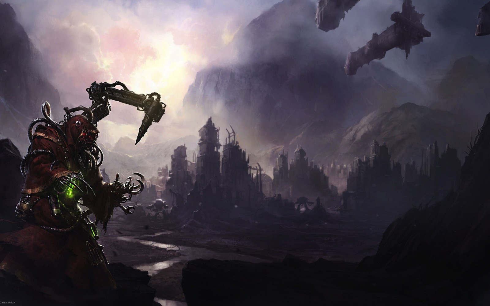 Wallpaper : Warhammer 40 000, thunder, Adeptus Mechanicus, darkness