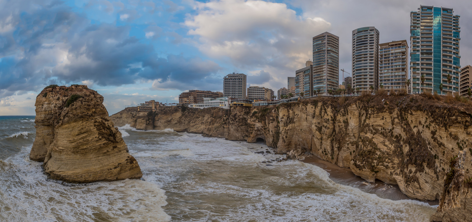 chrám, krajina, moře, město, voda, Skála, písek, nebe, stěna, mraky, pláž, bouřka, Cestovní ruch, panoráma, věž, pobřeží, útes, HDR, Nikon, hlavní město, oblouk, zřícenina, Beirut, Libanon, Terén, venkovní, budovy, architektura, mezník, byt, geologie, dávná historie, Raouche, pigeonsrock