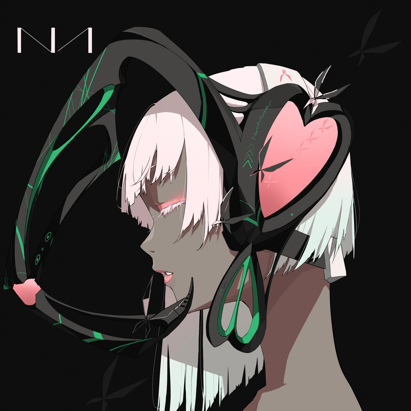 Nico Tina, minimalismus, anime dívky, zavřenýma očima