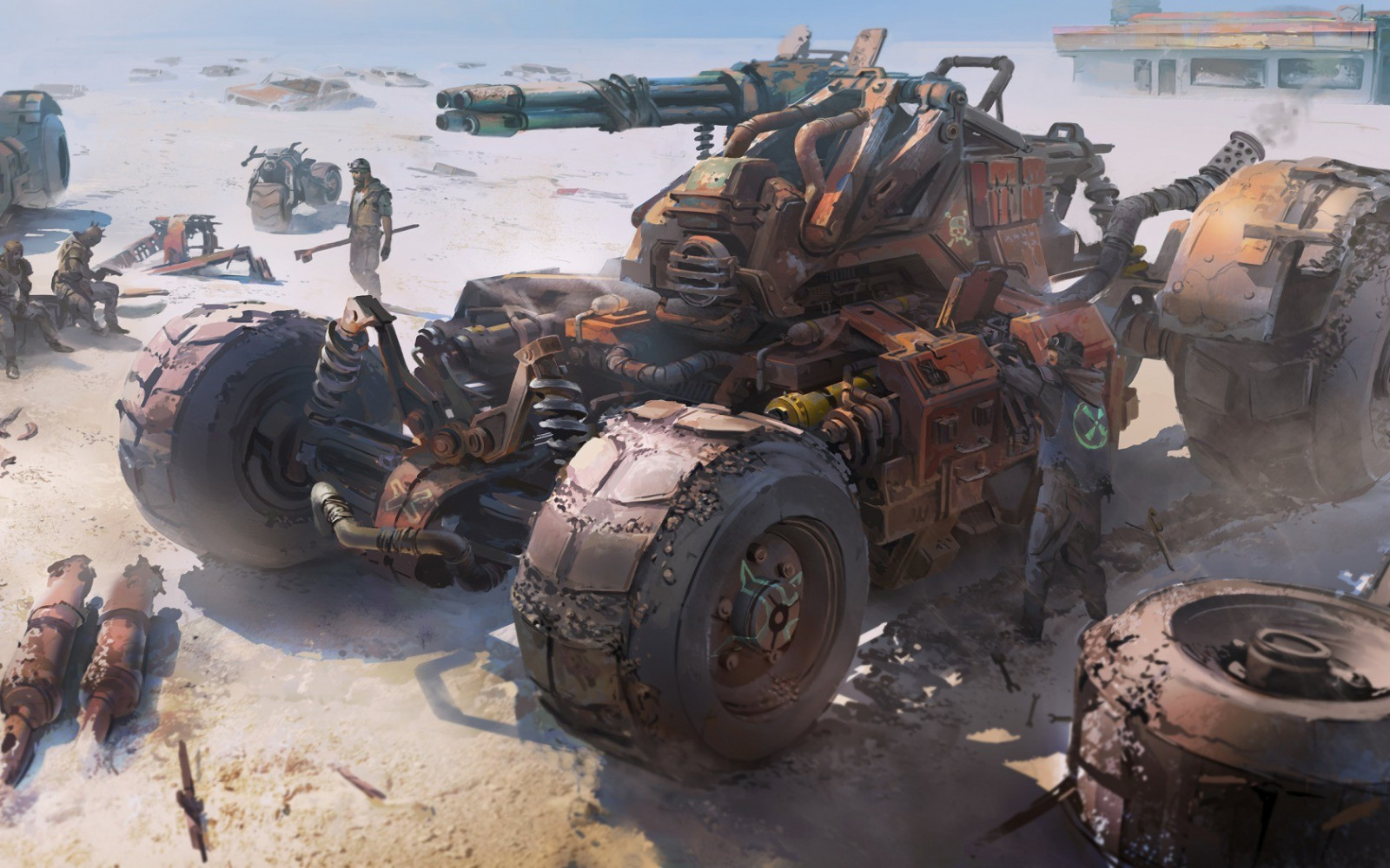 Digital kunst, futuristisk, køretøj, kunstværk, mudder, maskine, Jeep, motor, materiale, traktor, skærmbillede, skrot, 1680x1050 px, off road, monster truck, landbrugsmaskiner