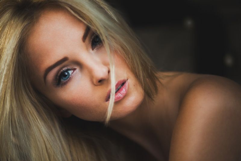 viso, donne, modello, ritratto, bionda, capelli lunghi