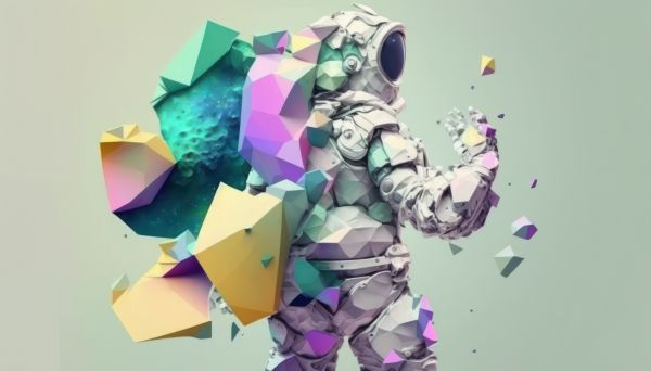 ai art,pastel,astronaut,spacesuit,simple background