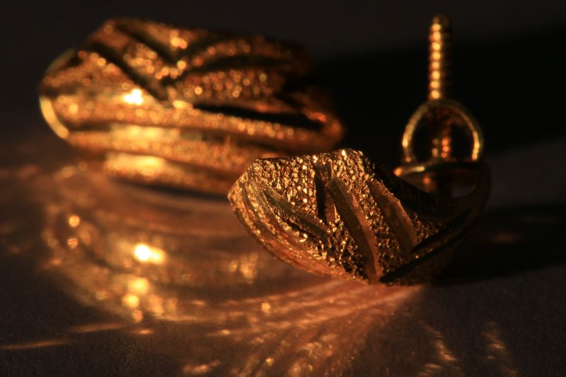 マクロ,反射,ブラックバックグラウンド,閉じる,ゴールド,輝く