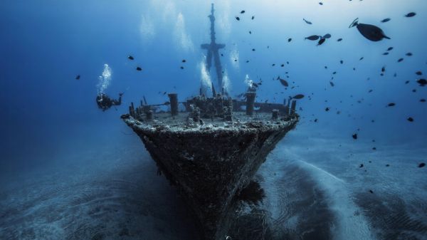 ship, sea, water, reflection, vehicle, silhouette
