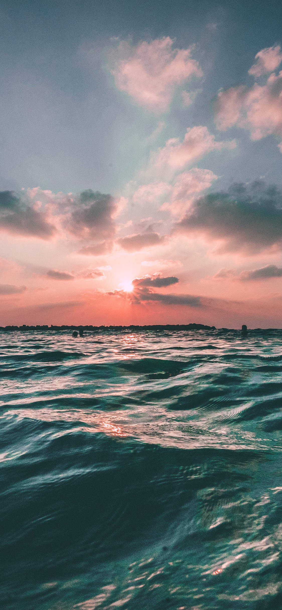 Fond D cran Le Coucher Du Soleil Mer Des Nuages Eau Affichage Du 
