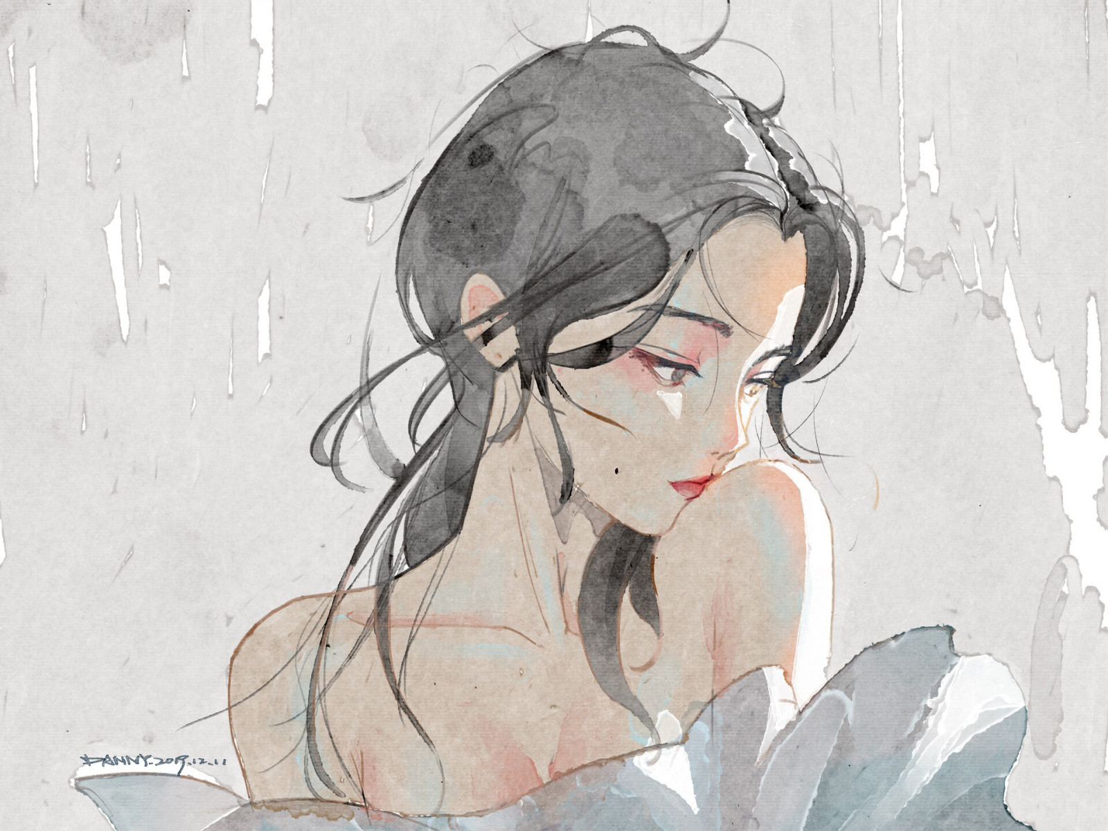 ผมสีเข้ม, ใบหน้า, สาวอะนิเมะ, อะนิเมะ
