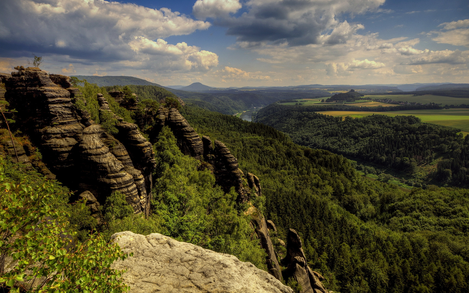 hory, krajina, výška, dřevo, otevřené prostory, vzdálenost, dívej se, mraky, nebe