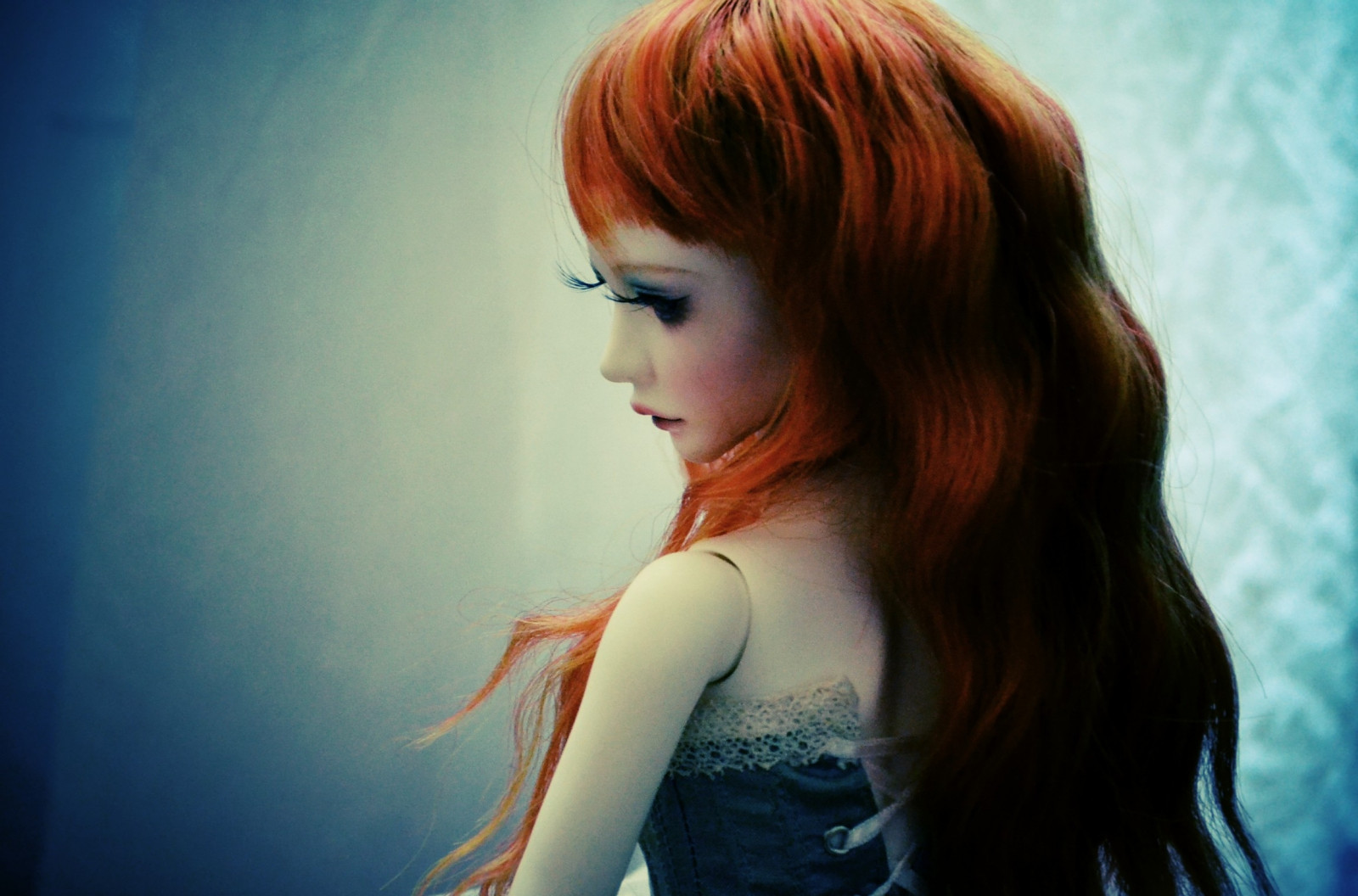 rødhåret, model, portræt, langt hår, anime, briller, rød, fotografering, blå, hår, Person, hud, dukke, tøj, farve, pige, skønhed, øje, kvinde, dame, kostume, blond, frisure, BJD, computer tapet, portrætfotografering, Photo shoot, brunt hår, menneskehår farve, rødt hår, organ, souldoll, soulkid