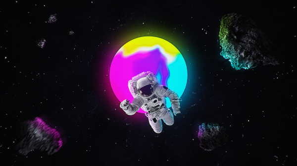 digital art,abstract,gradient,astronaut,galaxy