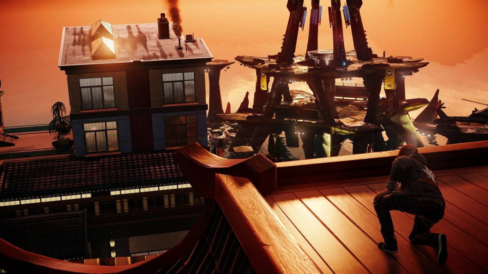 videogiochi, Secondo figlio infame, illuminazione, immagine dello schermo, 1920x1080 px, attrazione turistica