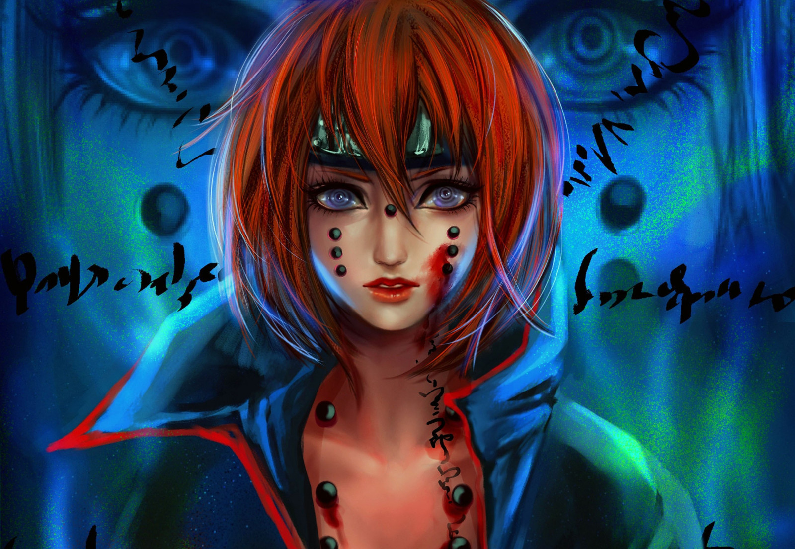 デスクトップ壁紙 図, 赤毛, アニメの女の子, マンガ, ナルトShippuuden, リンネガン, 暁, ペイン, スクリーンショット