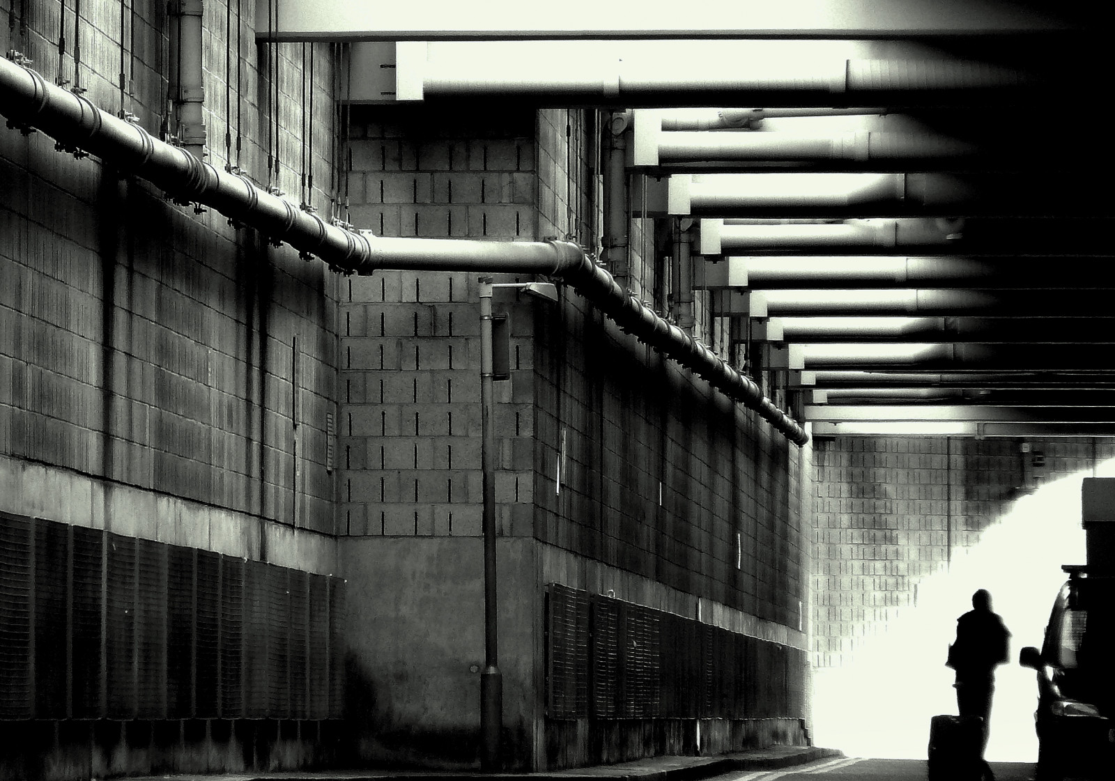 Londýn, bílý, Černá, černobílý, ulice, architektura, silnice, fotografování, Vidění, tunel, doprava, infrastruktura, světlo, alej, cestování, odchod, tvar, fotografie, turista, tma, výlet, průmysl, urban area, Černý a bílý, monochromatické fotografování, Film noir, ladyblanche