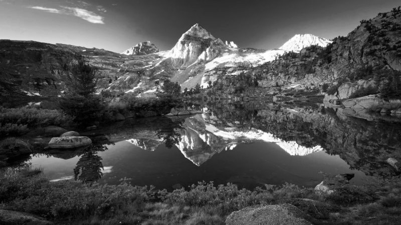 landscape, mountains, monochrome, rock, nature, lake landscape, mountains, monochrome, rock, nature, lake