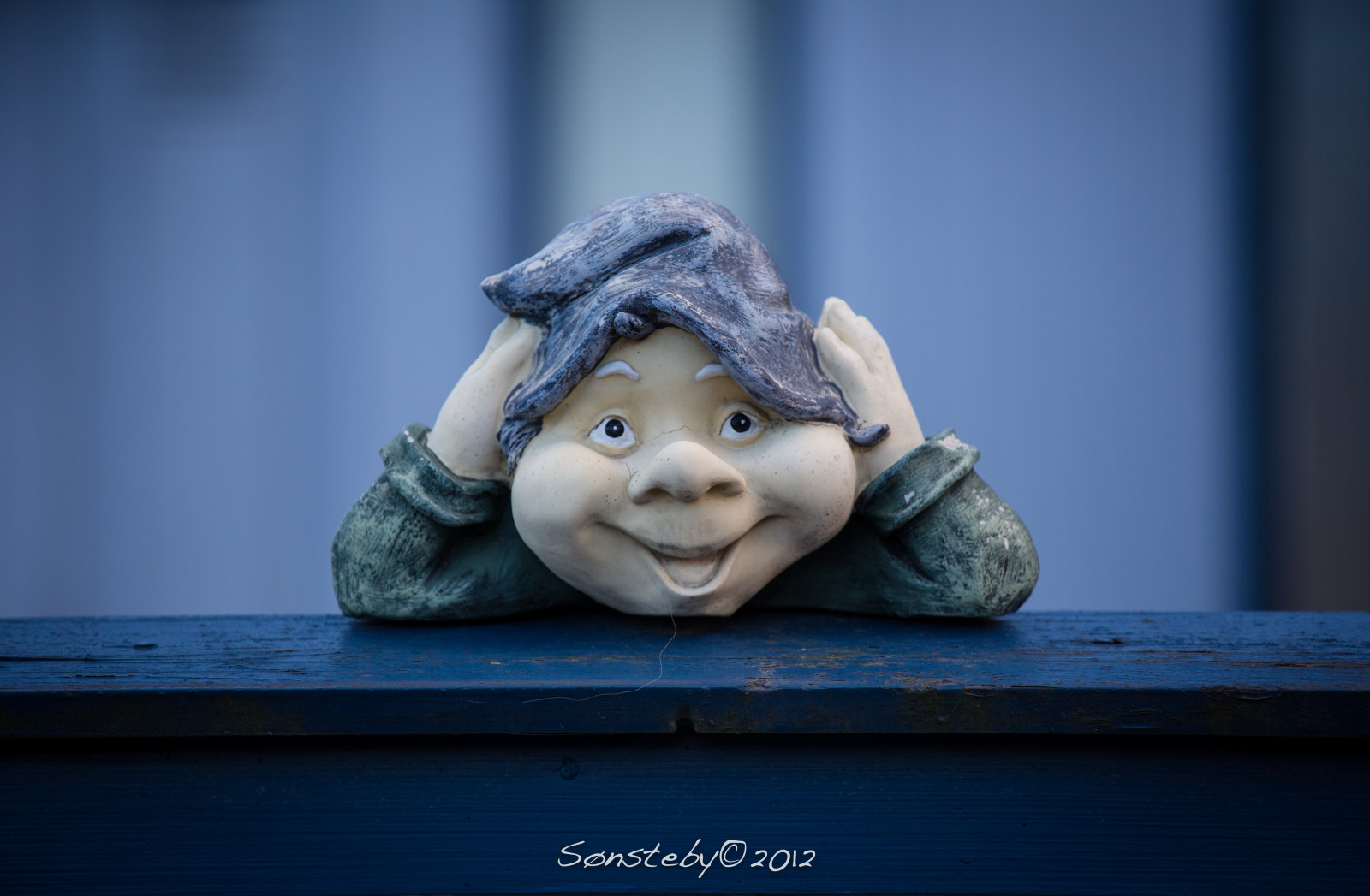 zahrada, fotografování, modrý, Kánon, sochařství, socha, Hračka, panenka, hlava, památník, GNOME, UMĚNÍ, barva, postava, fotografie, figur, markiii, figurka, Larvik, ef70200mmf4lisusm, bla, gubbe, hagenisse