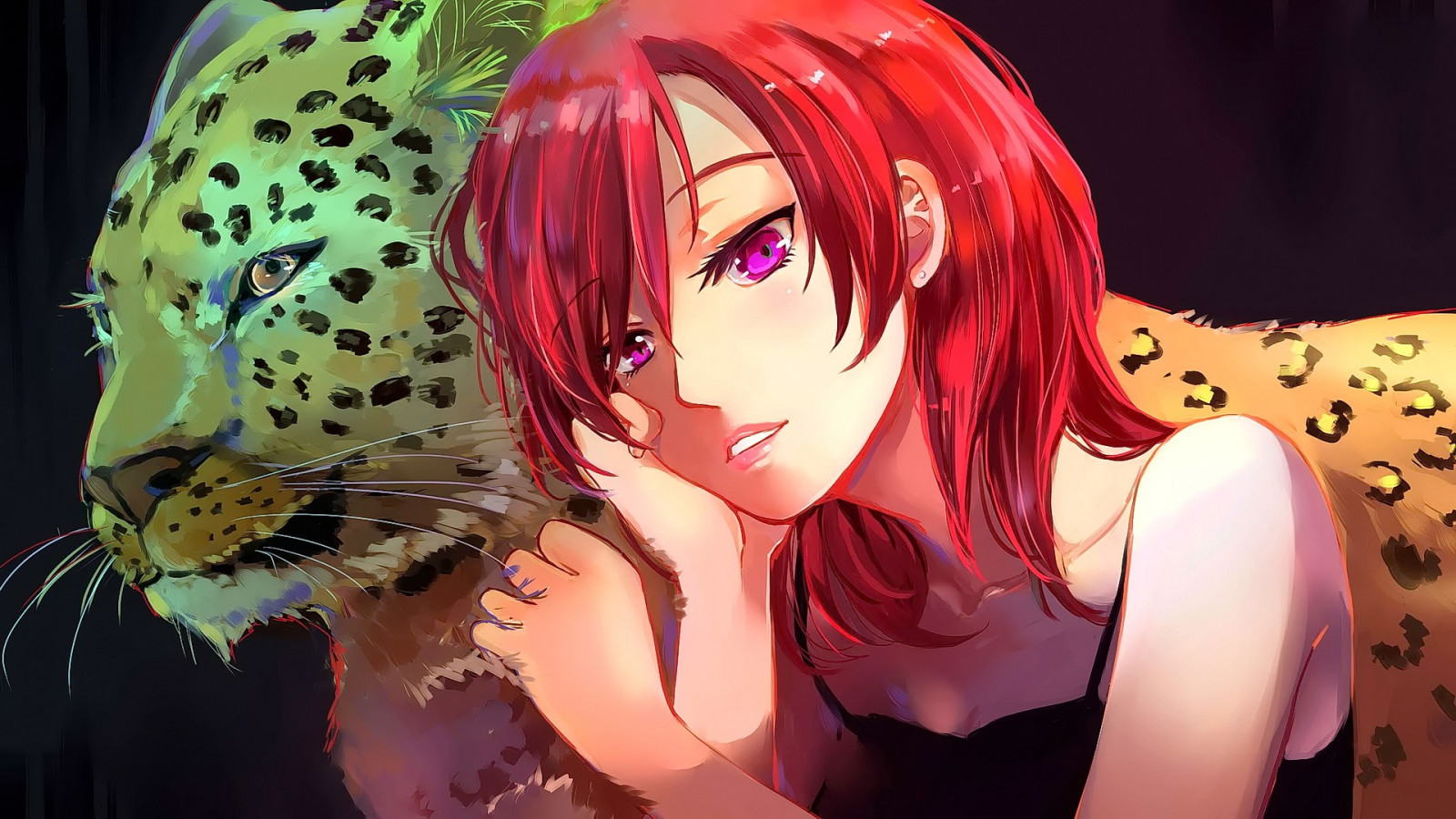 Râu đỏ, Anime, Anime cô gái, tóc ngắn, Mở miệng, Nhìn vào người xem, tóc đen, tóc, Miệng, Hồng, Truyện tranh, Quần áo, con gái, quý bà, Trang phục, sự tương tác