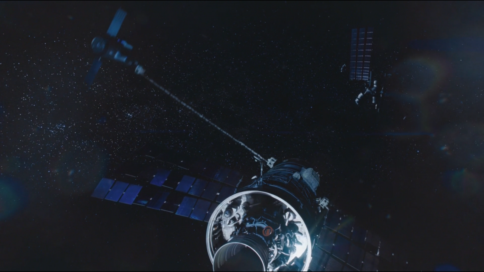 foto di scena, immagine dello schermo, navicella spaziale, satellitare, stelle, space adventure, isolamento, isolato, lanciarazzi, brillamento solare