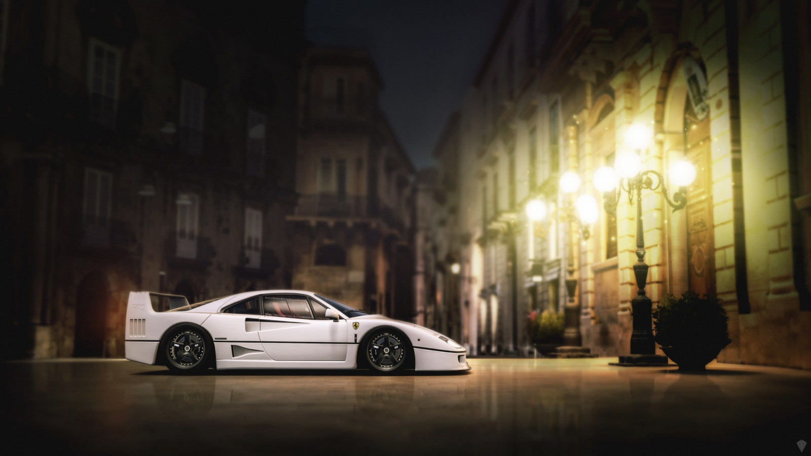 Wallpaper car, vehicle, white cars, Ferrari F40 1920x1080
