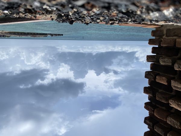 bricks,Fort Jefferson,Dry Tortugas,water,clouds,rock