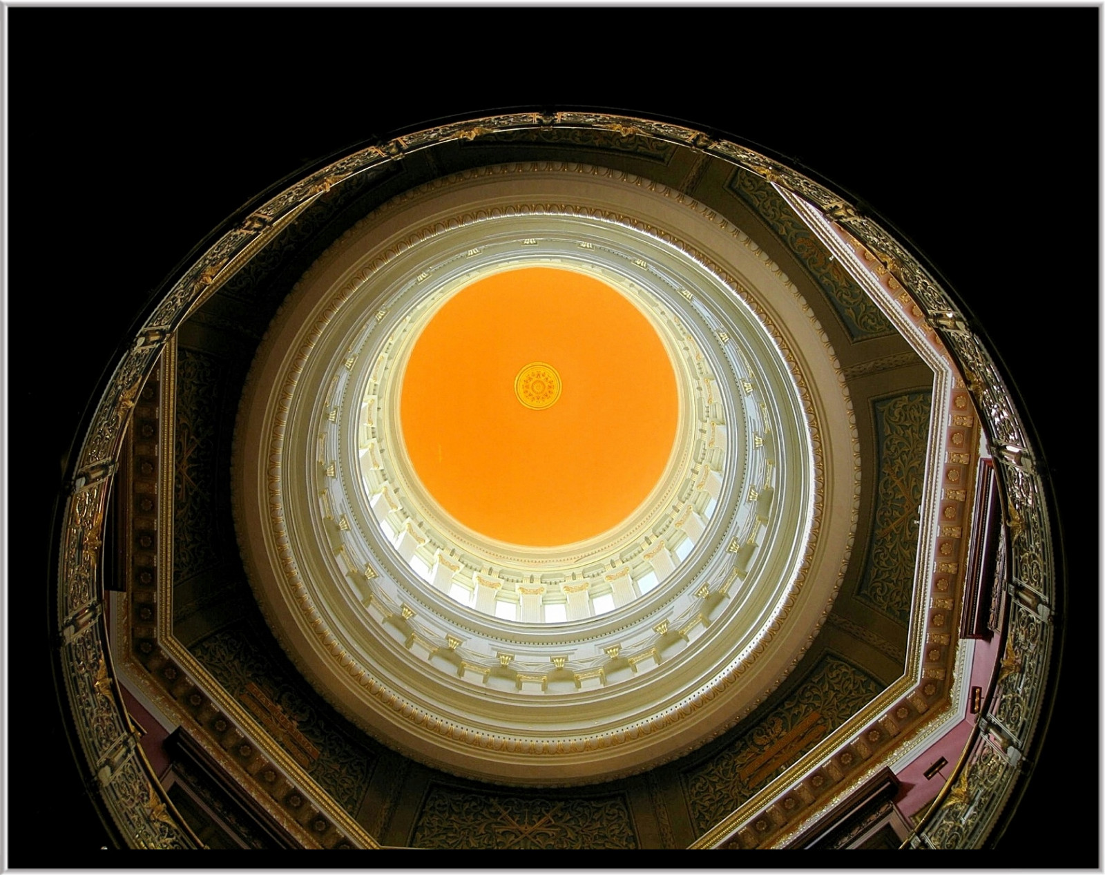 bygning, interiør, spiralformet, hus, gul, historisk, cirkel, USA, ørn, dome, attraktion, trøje, rejse, ny, capitol, Amerika, besøgende, os, historisk, stat, nrhp, onasill, websted, nj, ture, rotunde, Trenton, 1790