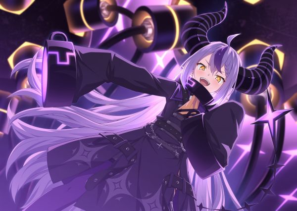 Laplus Darknesss,Hololive,Virtual Youtuber,purple,devil horns