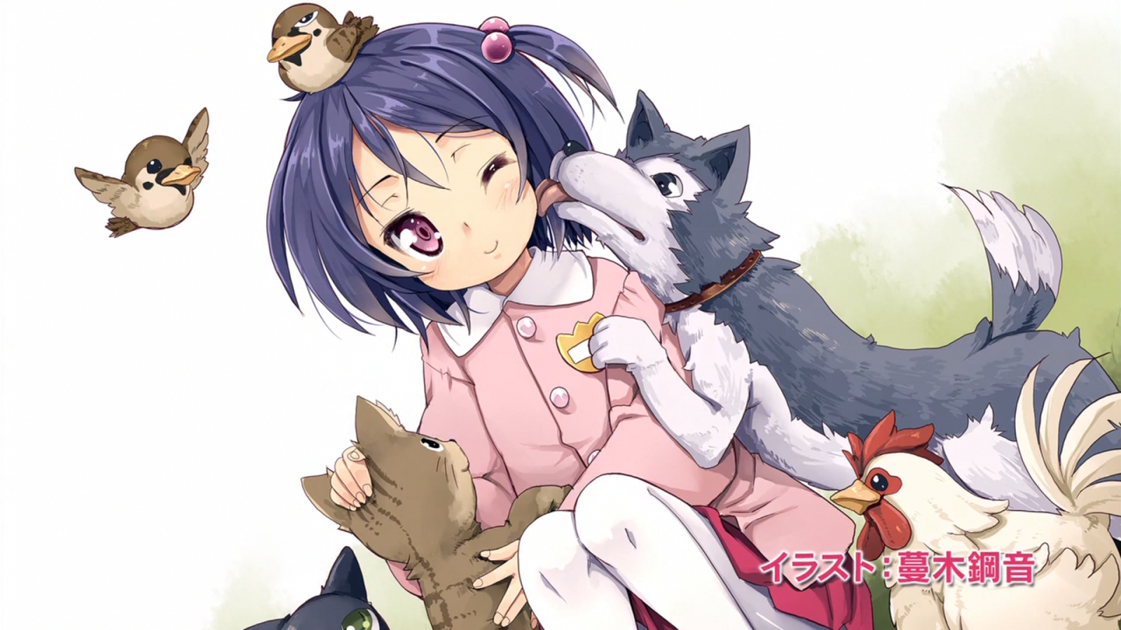 ilustrace, anime, anime dívky, kůň, kreslená pohádka, Joukamachi no Dandelion, Sakurada Shiori, mangaka, kůň jako savci