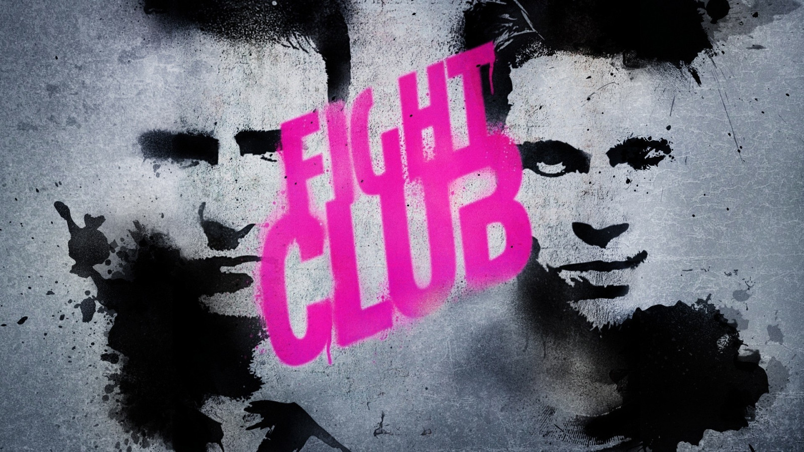 negru, ilustrare, perete, opera de arta, filme, grunge, graffiti, street art, poster, Club de lupte, Edward Norton, Brad Pitt, ARTĂ, culoare, număr, font