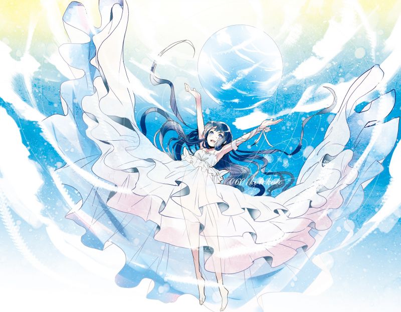 illustration, long hair, anime, anime girls, original characters, dress illustration, long hair, anime, anime girls, original characters, dress