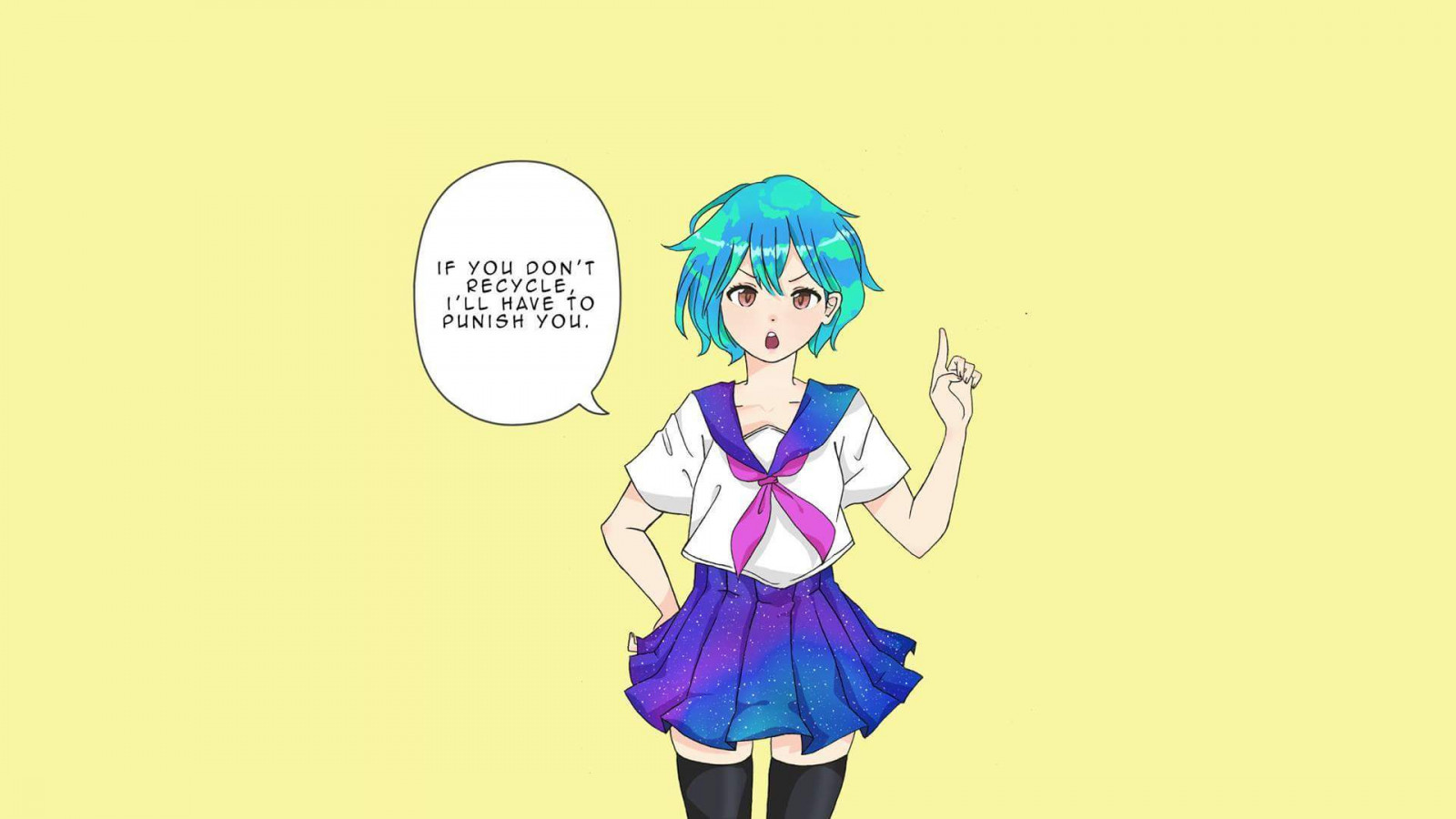 Earth chan, anime dívky, jednoduché pozadí