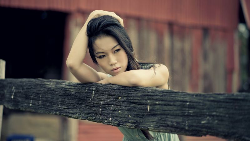 model, portrét, dlouhé vlasy, sedící, fotografování, asijský model, portrét, dlouhé vlasy, sedící, fotografování, asijský