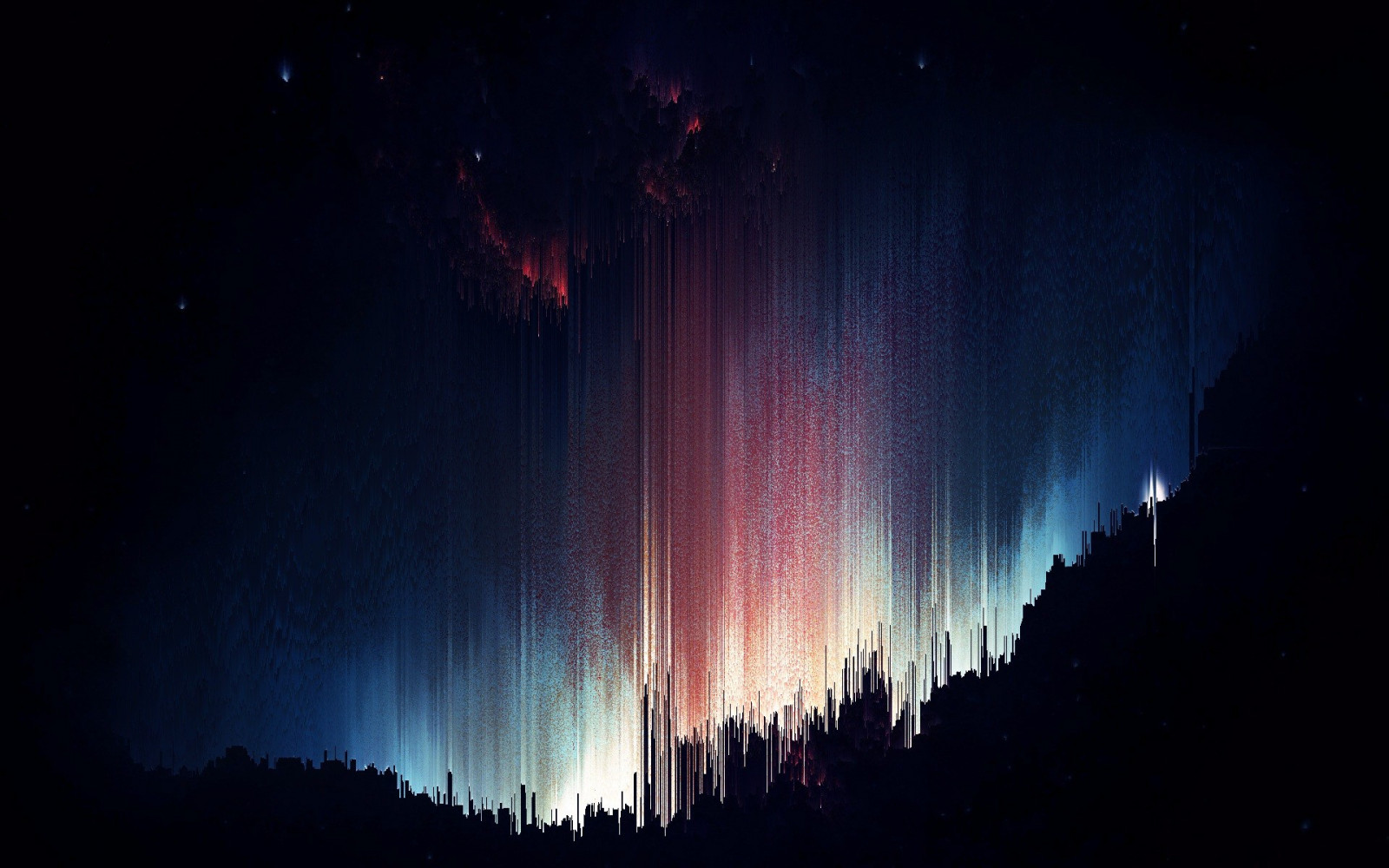 Νύχτα, glitch τέχνης, aurorae, ταξινόμηση pixel, φως, σκοτάδι, γεωλογικό φαινόμενο