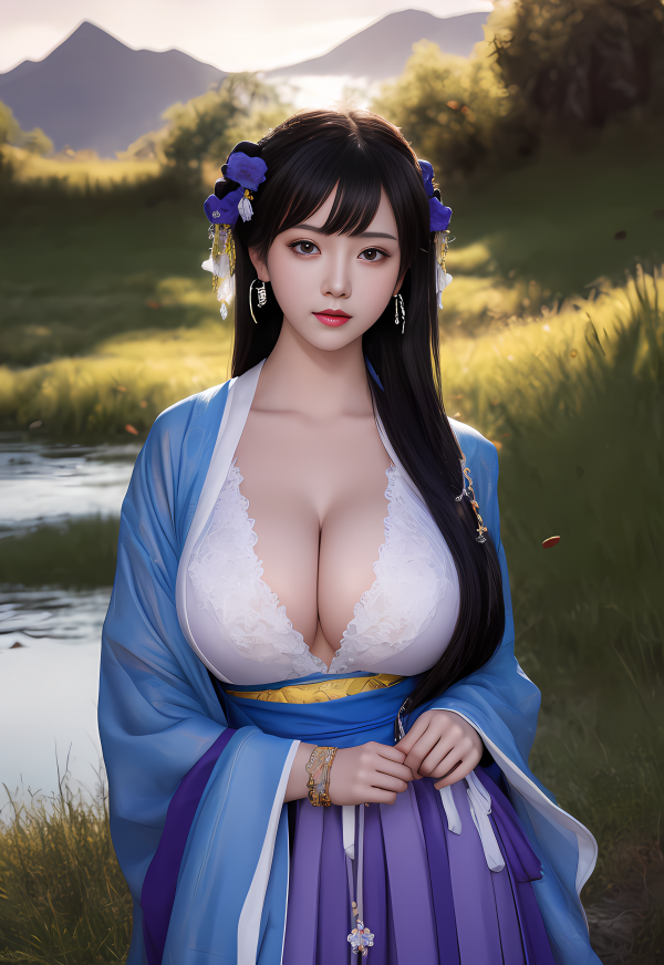 women,ai art,Asian,brunette,dress,portrait
