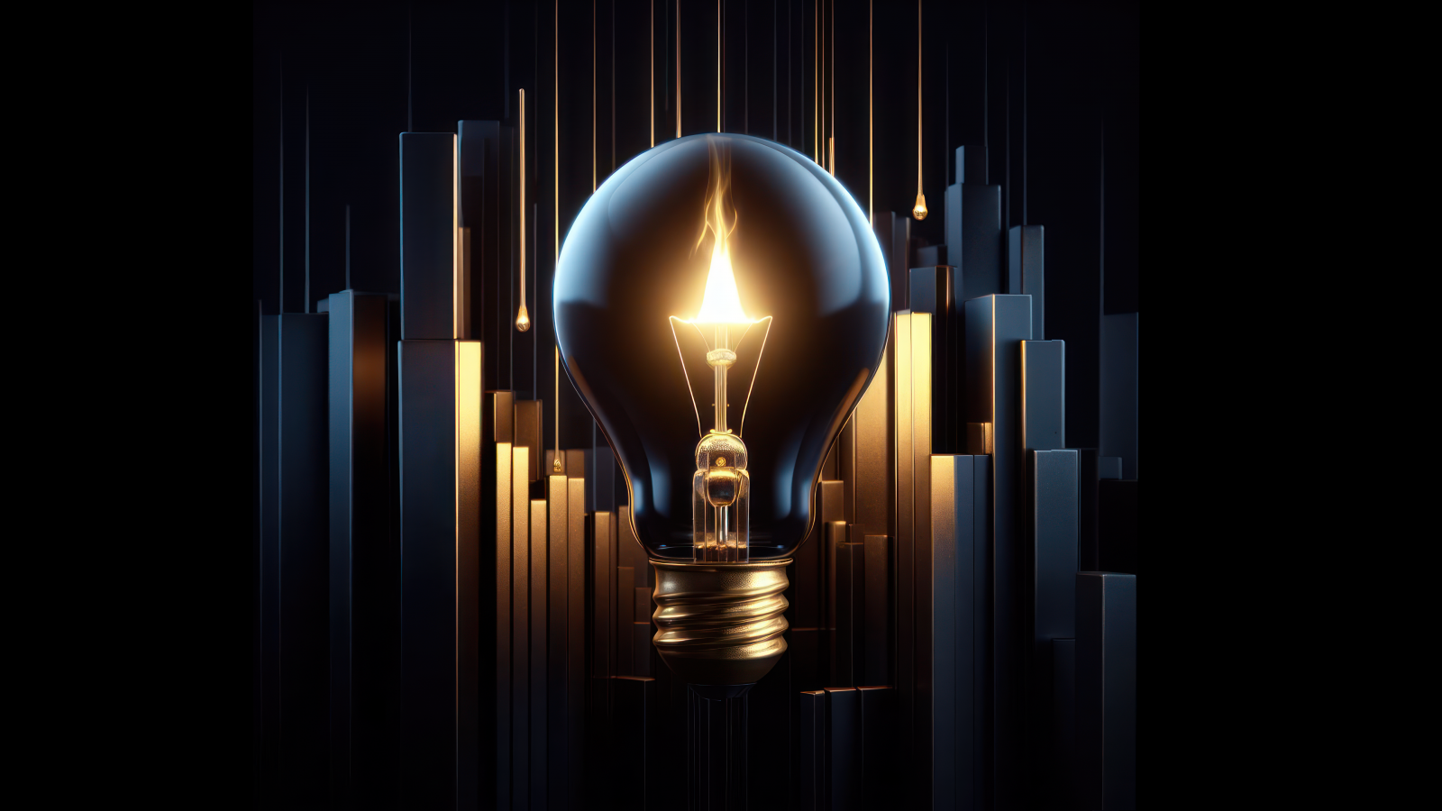 Wallpaper electric, light bulb, candles, yellow, black, simple