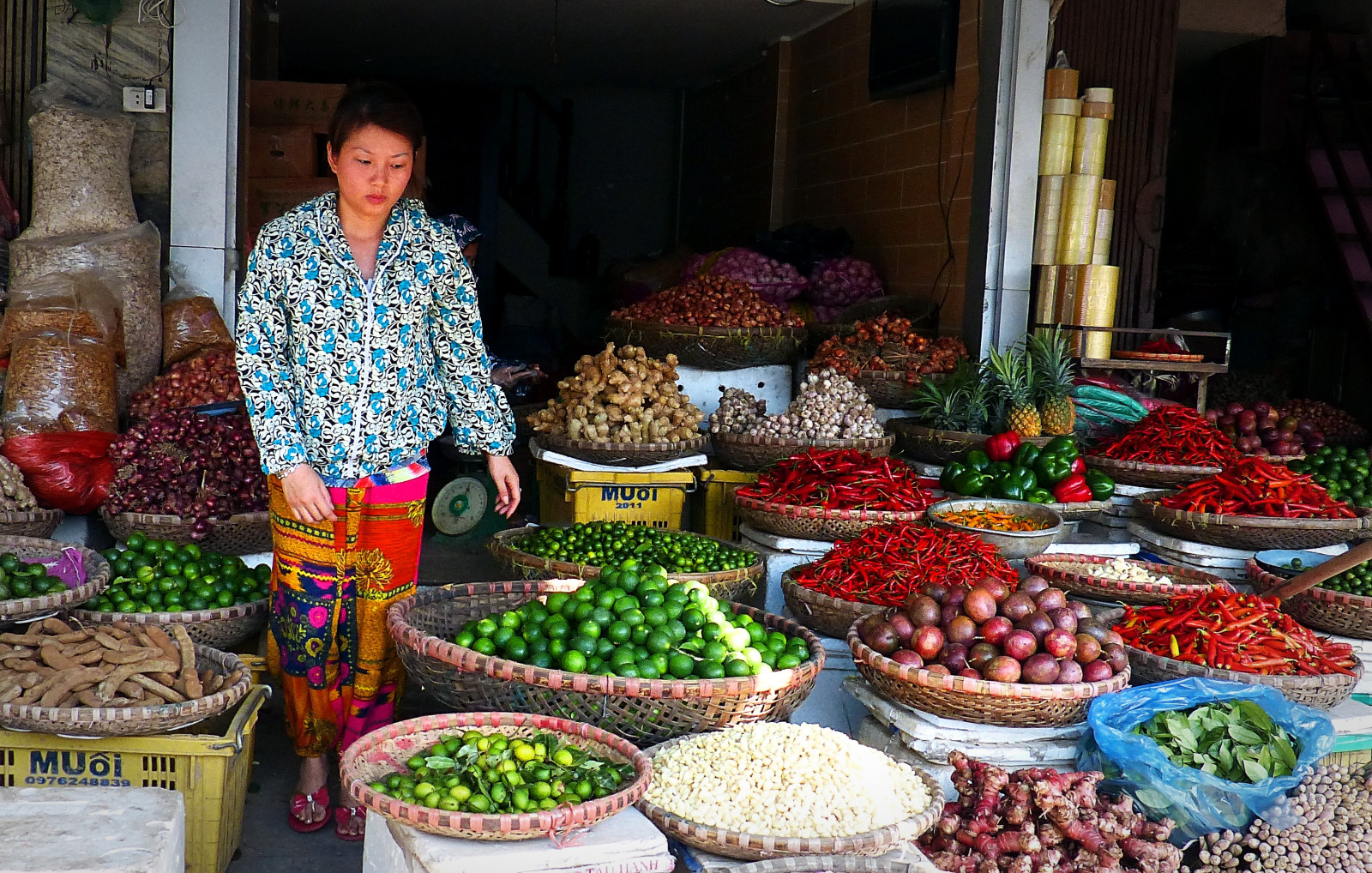 cibo, città, strada, frutta, peperoni, in piedi, vita, Vietnam, lime, aglio, Hanoi, capsico, mercato, ragazza, cucina, lumix, Candido, mercato, venditore, bazar, vendita, produrre, verdura, spazio pubblico, peperoncino, cibo di strada, stalla, cibo locale, fruttivendolo, l'intero cibo, natural foods