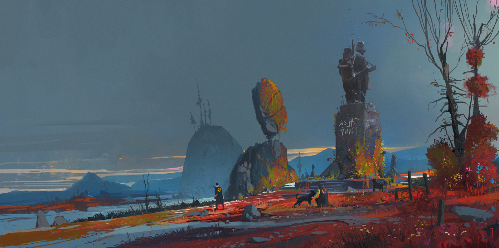 himmel, maling, KUNST, maleri, landskab, træ, Fryser, vinter, is kappe, klippe, aften, visual arts, horisont, Turisme, Natural landscape, by, rekreation, skumring, illustration, iskold landskabsform, fritid, ocean, bakke, akvarel, turistattraktion, bjergkæde