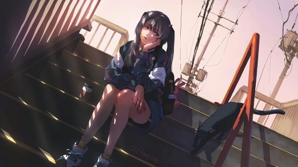 digital art, artwork, women, brunette, Taejune Kim, urban