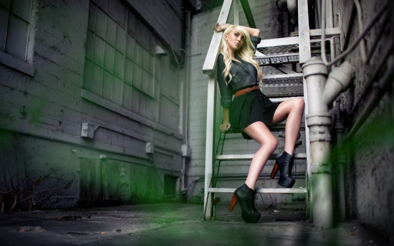 ženy, ulice, silnice, zelená, model, fotografování ženy, ulice, silnice, zelená, model, fotografování