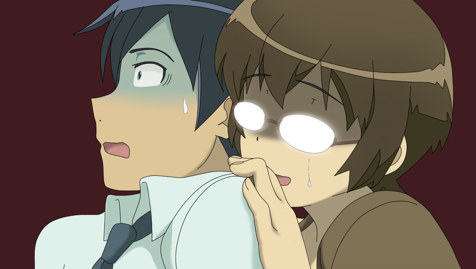 ilustrace, anime, kreslená pohádka, pusa, Rudy žádnou Imouto ga Konnani kawaii Wake ga Nai, Osoba, Kousaka Kyousuke, Tamura Manami, Snímek obrazovky, mangaka