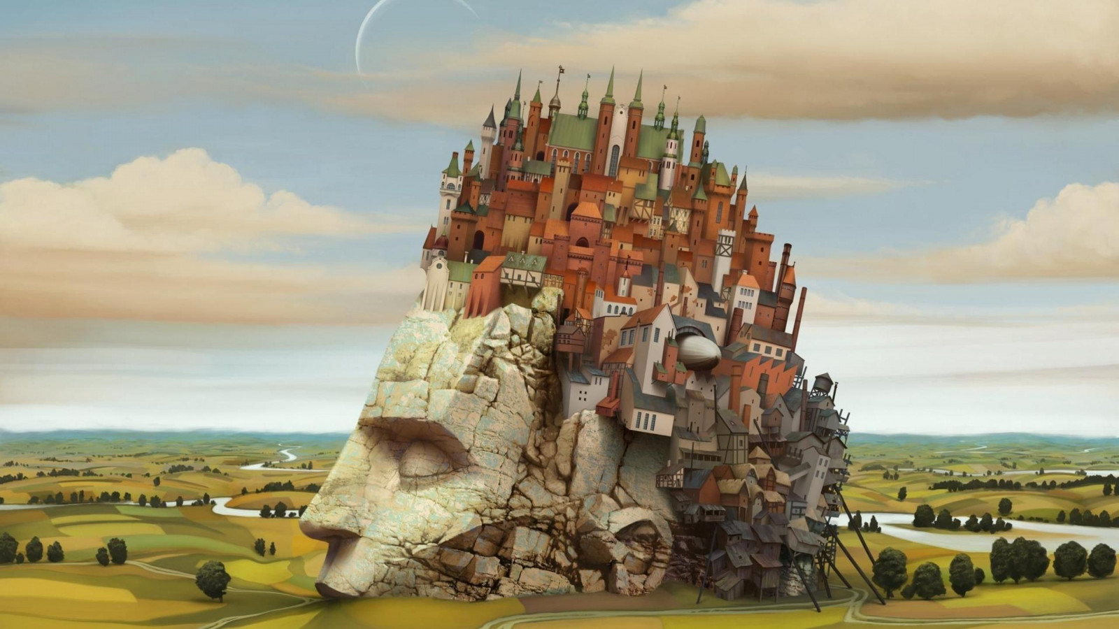 Digital kunst, sand, Turisme, Jacek Yerka, Terræn, milepæl