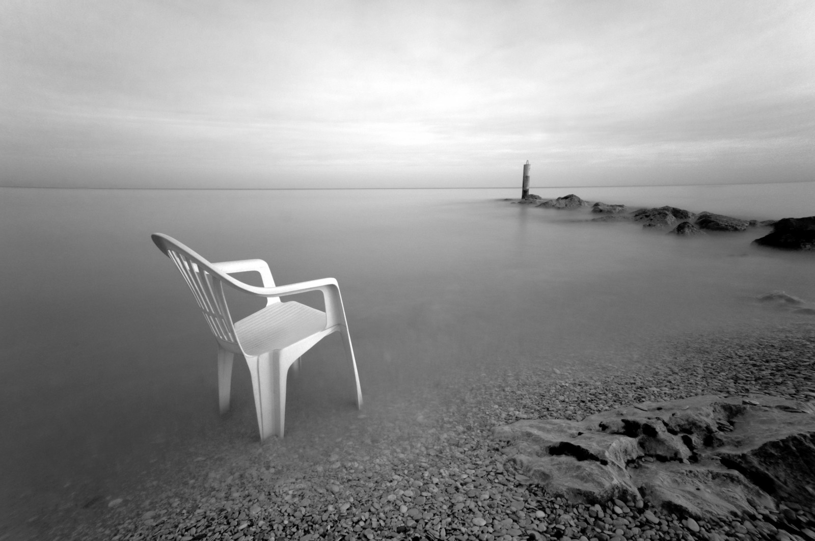 krajina, černobílý, moře, Itálie, voda, pobřeží, nebe, fotografování, uklidnit, židle, ráno, mlha, horizont, atmosféra, mrak, mlha, tělesné, nálada, oceán, kobyla, acqua, Senigallia, Atmosfera, Černý a bílý, monochromatické fotografování, zátiší fotografování, bianconero, Sedia, riva, carlocava, stock photography