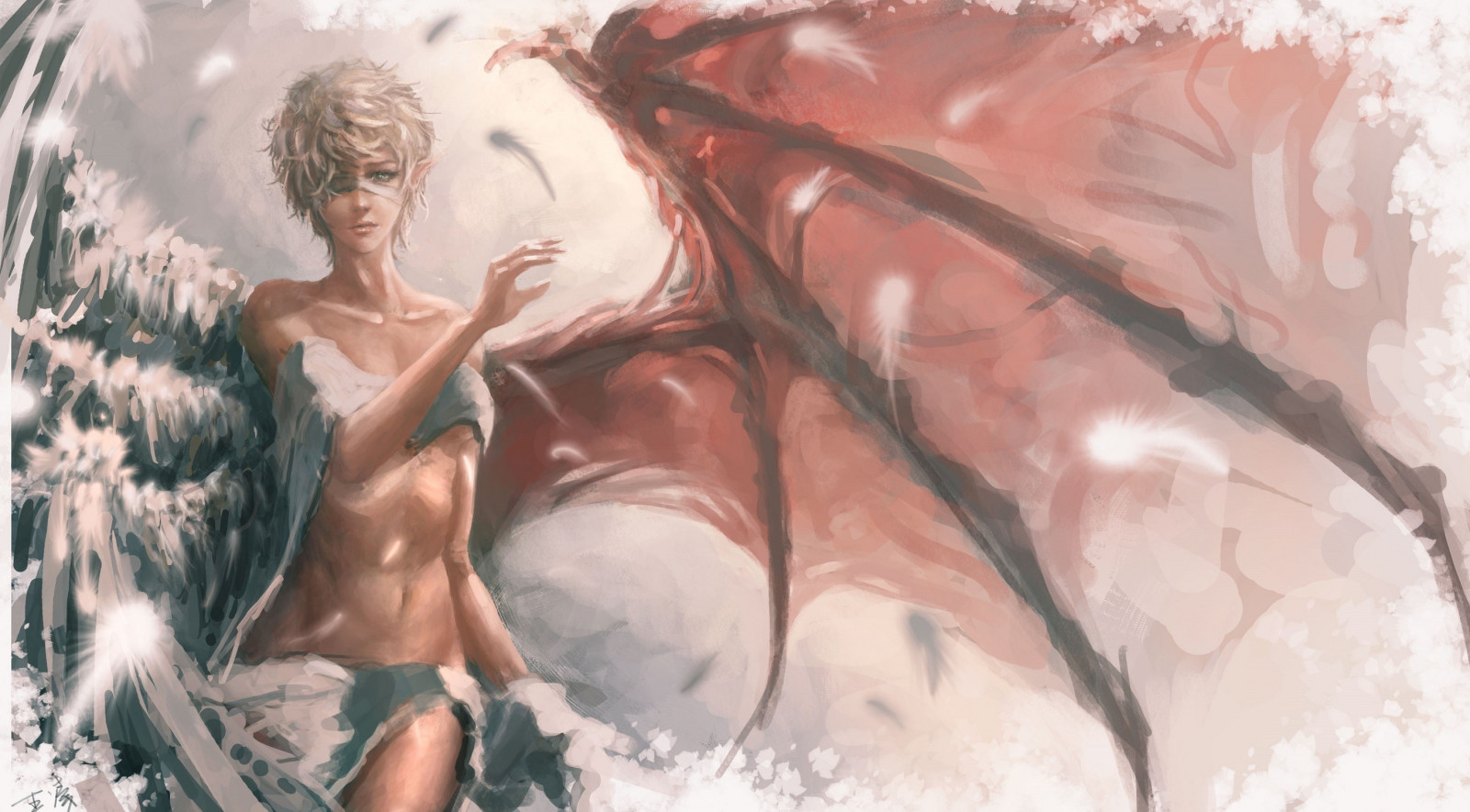 2769x1533 px, angyal, alkotás, démon, fantasy art