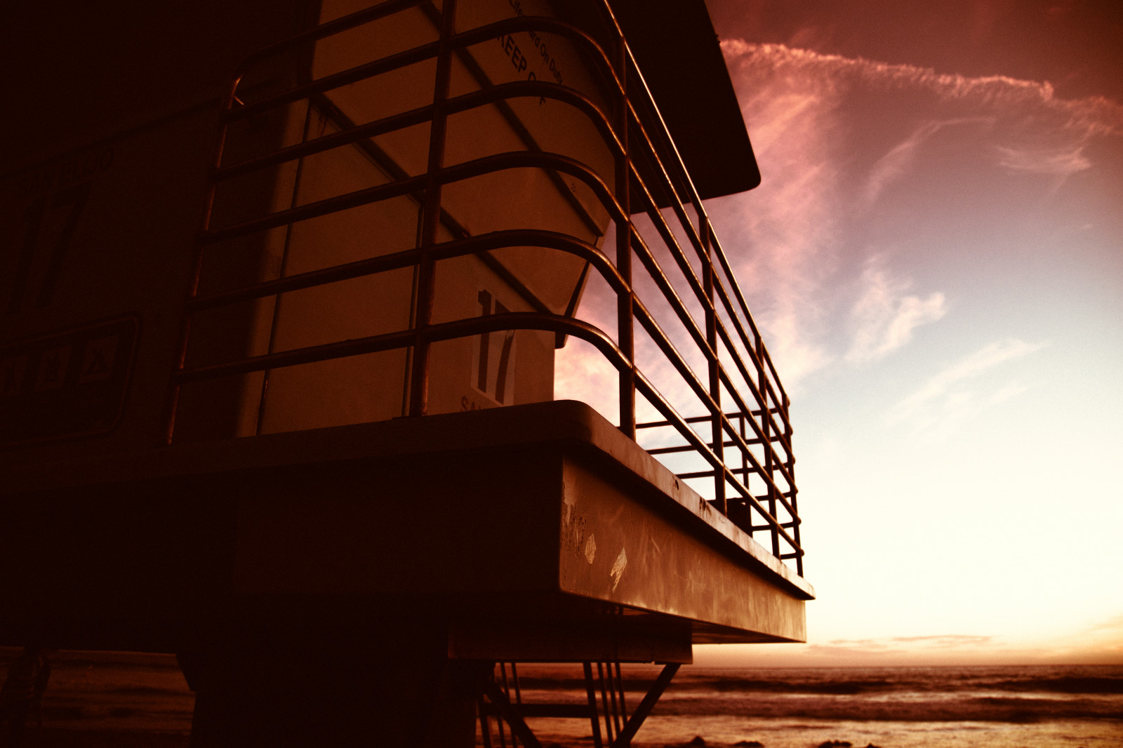oceano, California, rosso, cielo, Stati Uniti d'America, spiaggia, acqua, cali, Canone, inviare, SoCal, beachhut, cielo rosso, California del Sud, dslr, canondslr, lifeguardtower, 6d, toewr, canon6d