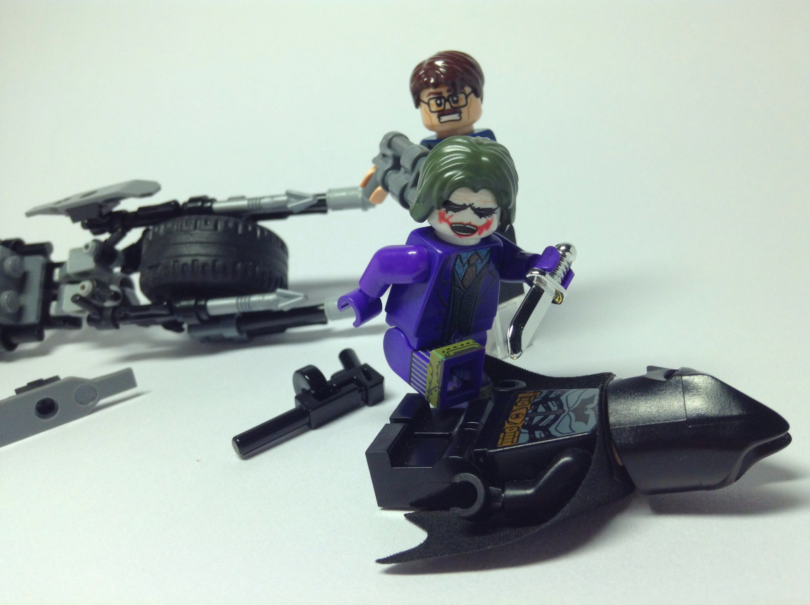 Batman, Joker, LEGO, Legetøj, tegneserier, brugerdefinerede, Batpod, DC, San Diego, eksklusiv, minifigs, comiccon, fiktiv karakter, Action figur, mørk ridder, SDCC, Christian Bale, Heath Ledger, Christopher Nolan, onlinesailin