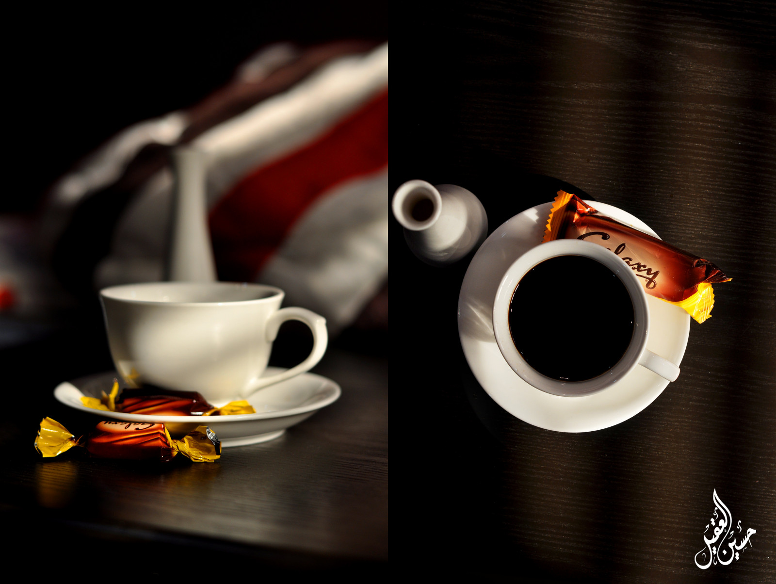 Černá, galaxie, káva, napít se, ráno, Nikon, pohár, espresso, kofein, 2012, F28, 50mm, d90, F45, zátiší fotografování, kávový šálek, Hussein, alaqeel